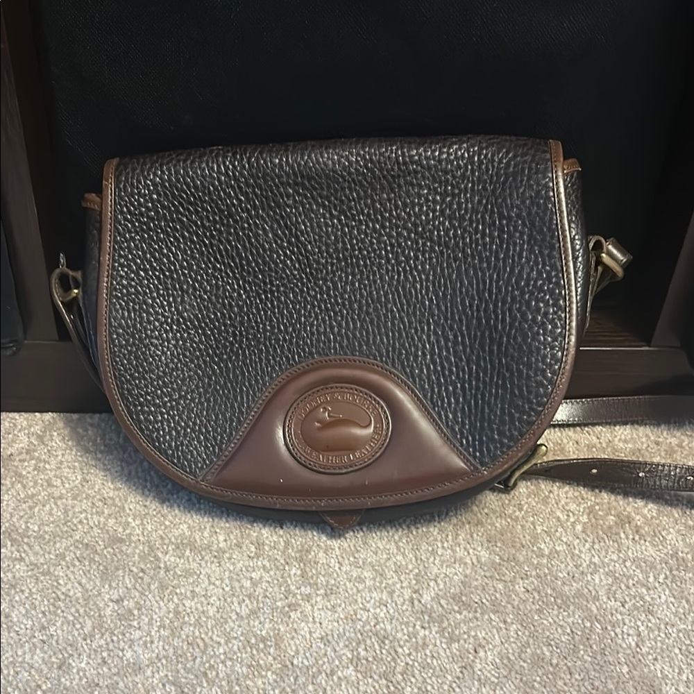 Dooney & Bourke Black and Brown Leather Crossbody Bag